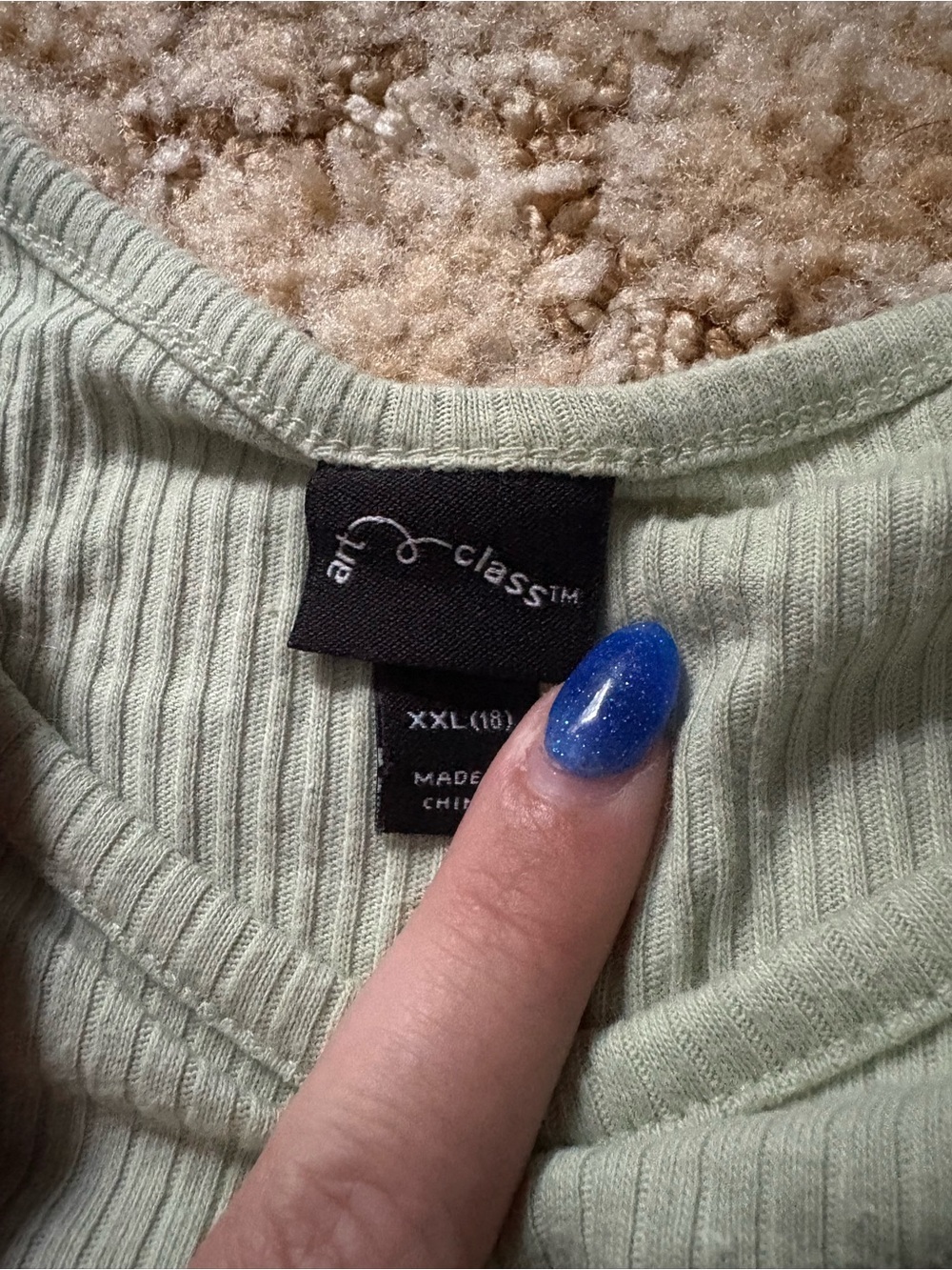 Light Sage Ribbed Top - Picture 2 of 2